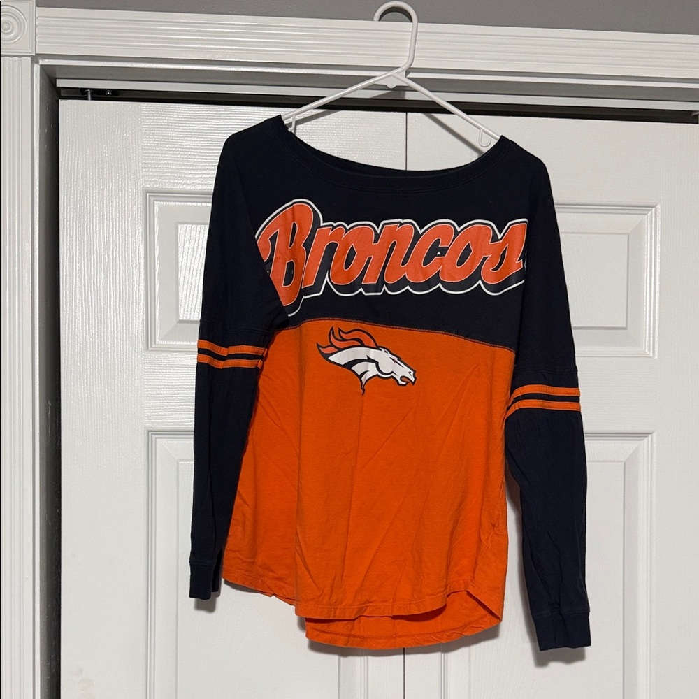 Women's Broncos Long Sleeve Tee - Orange and Black